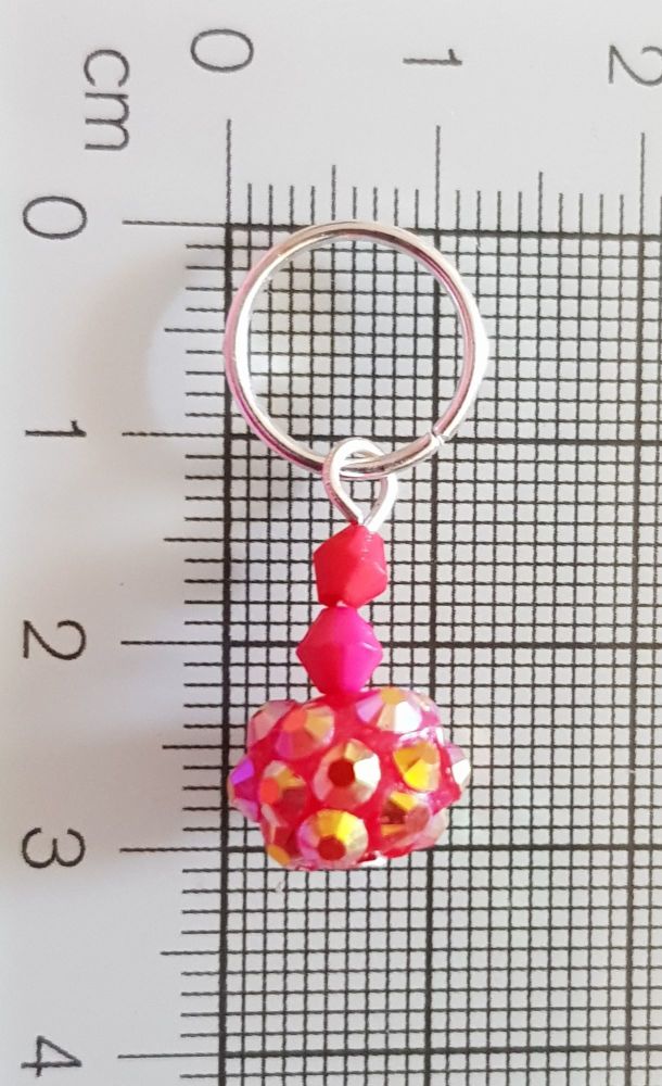 Stitch Markers for Knitting and Crochet (Red Synthetic with Strass)