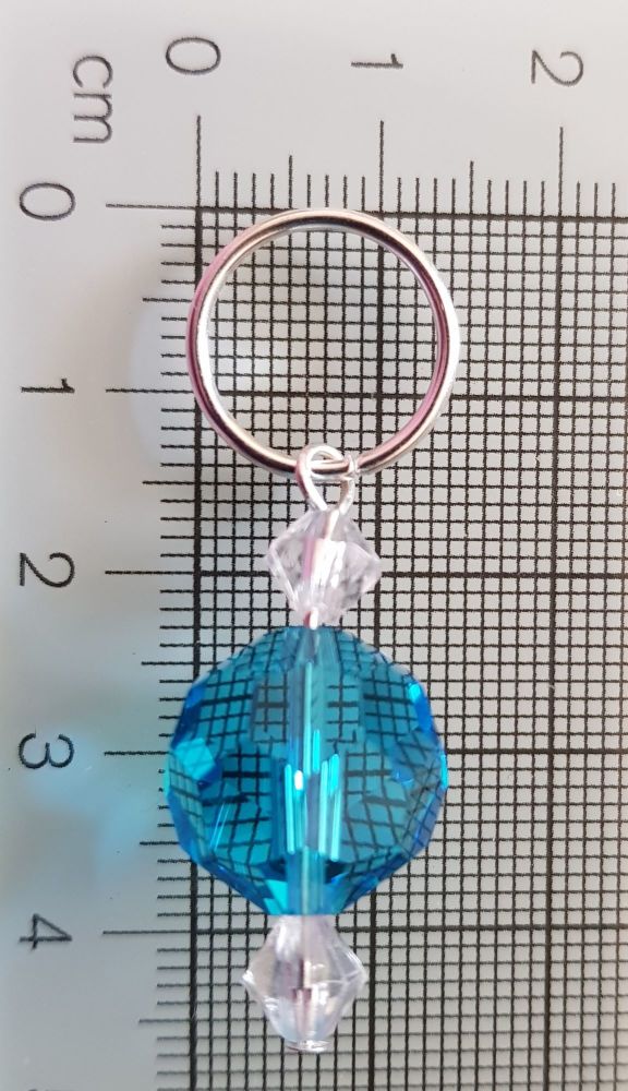 Stitch Markers for Knitting and Crochet (Turquoise and Clear)