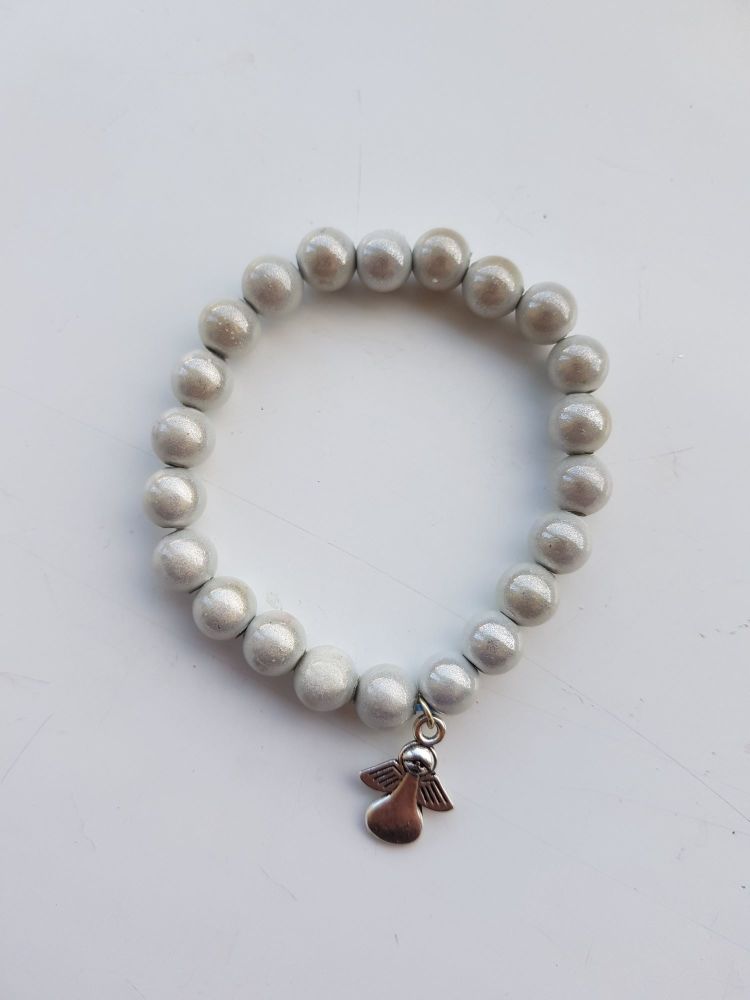 Adult Angel Glow / Miracle Bead Bracelet - 8mm White