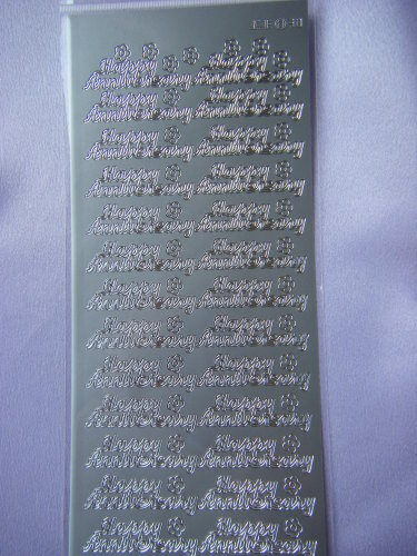 Happy Anniversary Peel Off in Silver