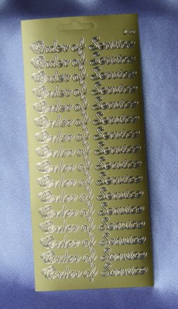 Order of Service Peel Offs in Gold