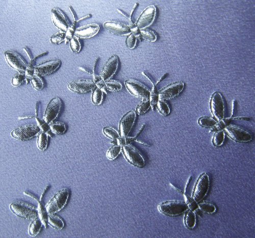 Silver Padded Butterflies - Pack of 10