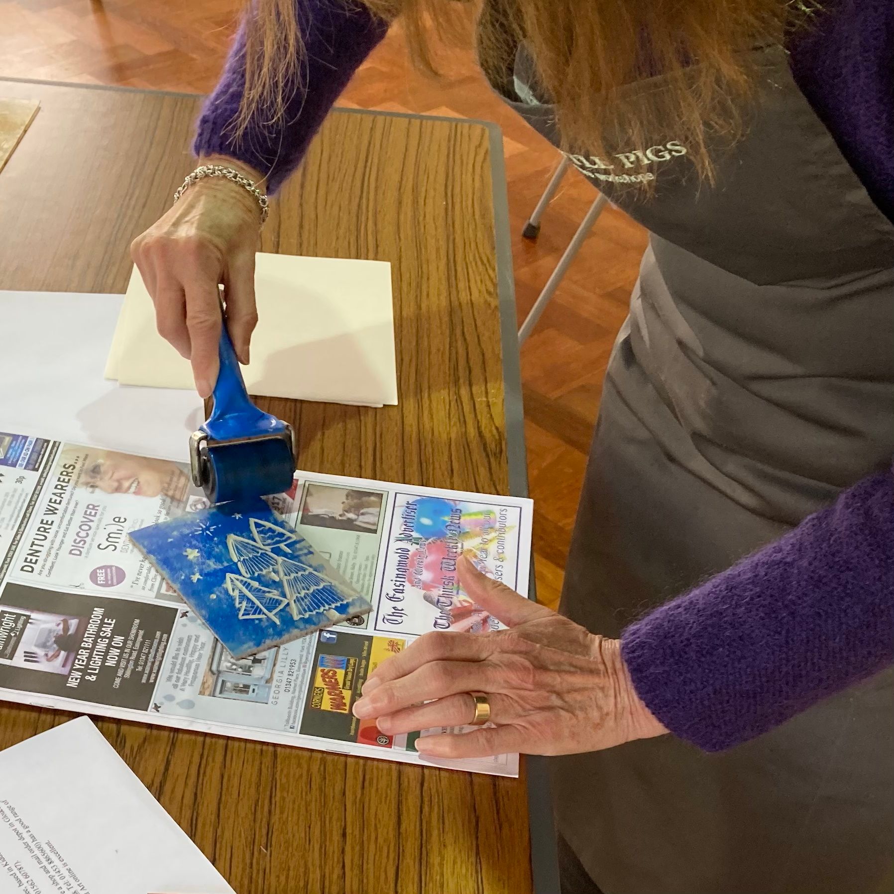Lino Printing Workshop - Printing