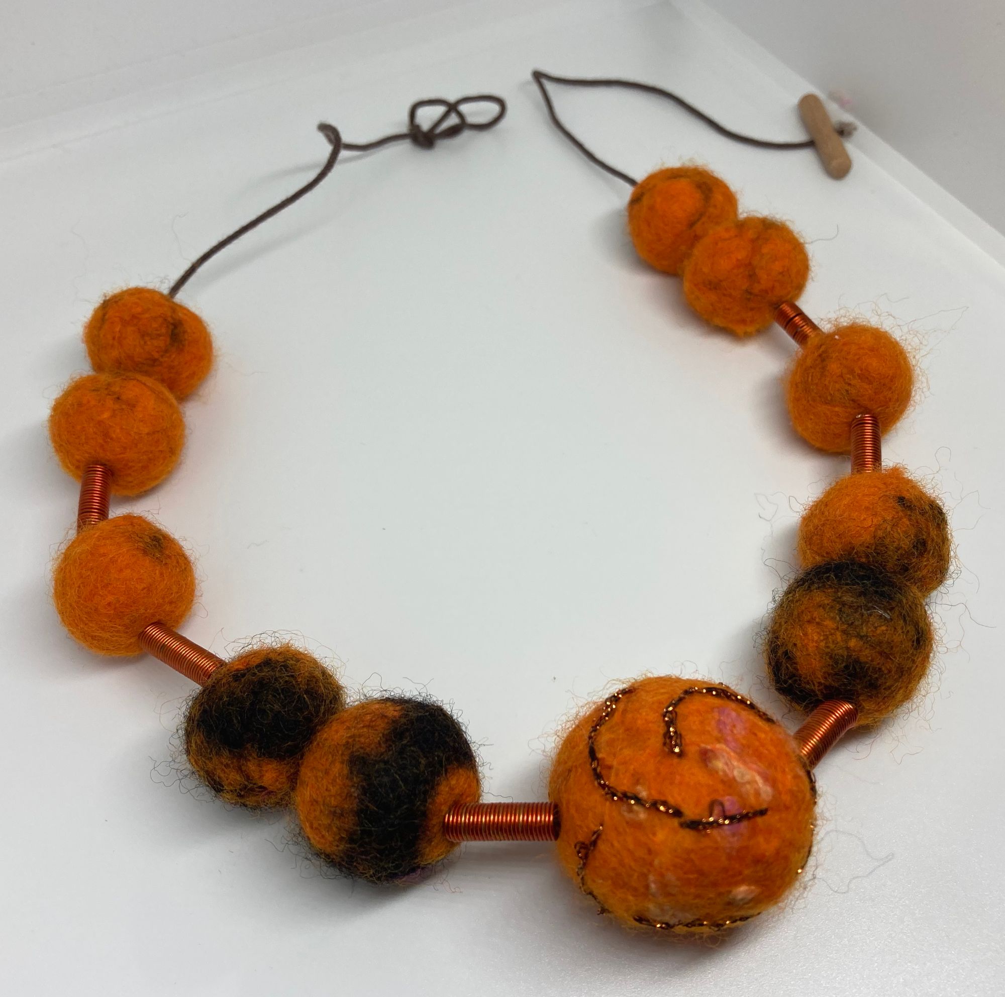 Felted Necklace Workshop - Orange