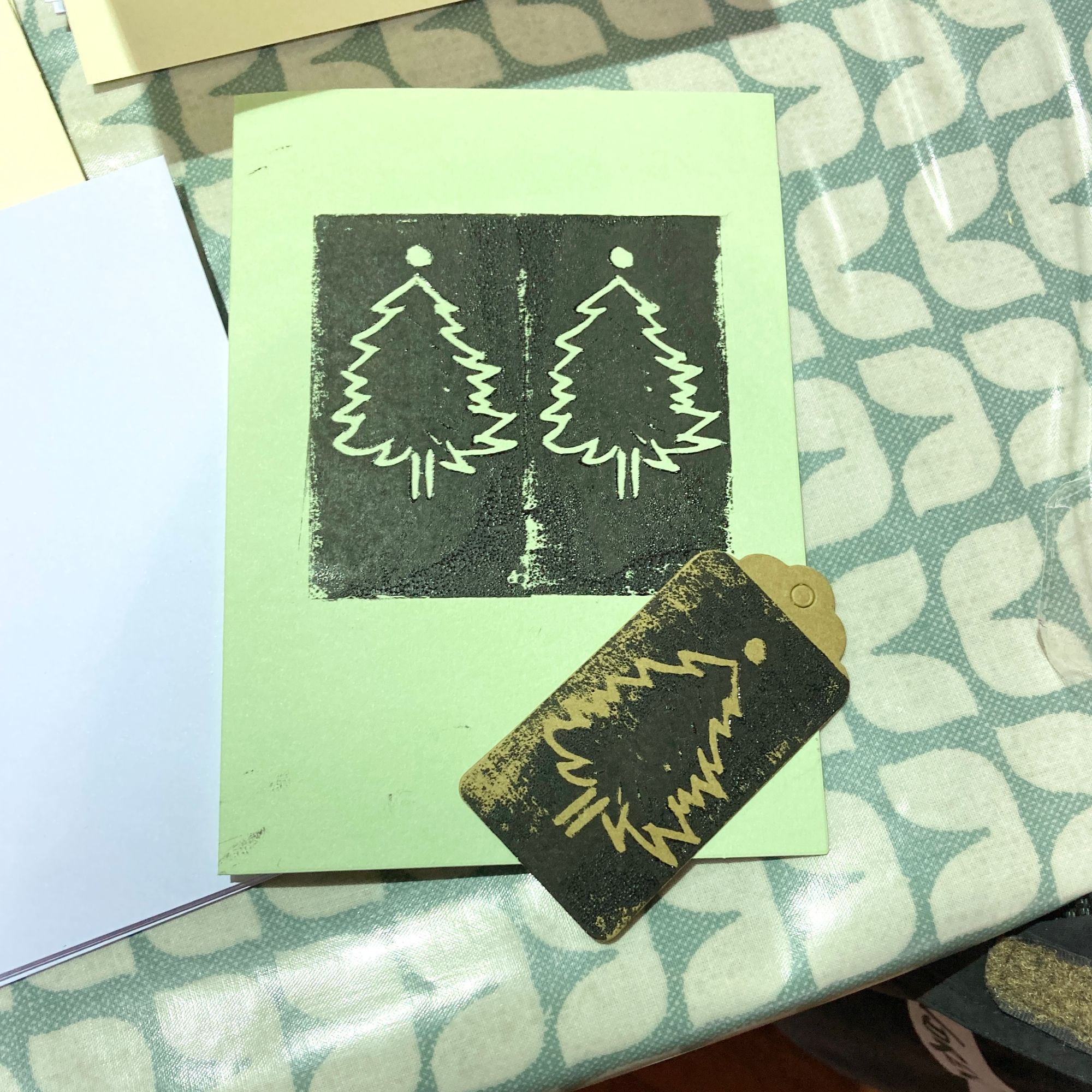 Lino Printed Christmas Cards and Wrap Workshop - Cards