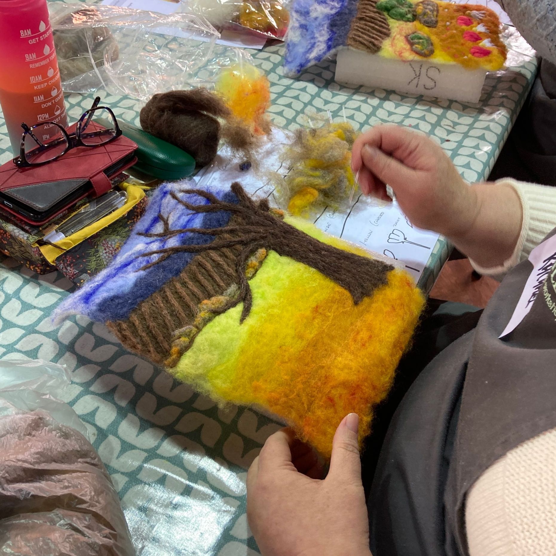 Picture Needle Felting Workshop - Sewing