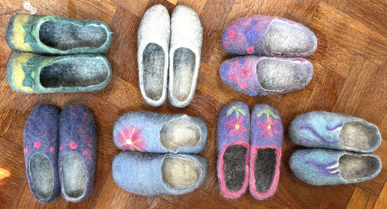 Wet Felting Slippers Workshop