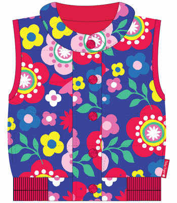 Reversible Flower & Bird Print Gilet