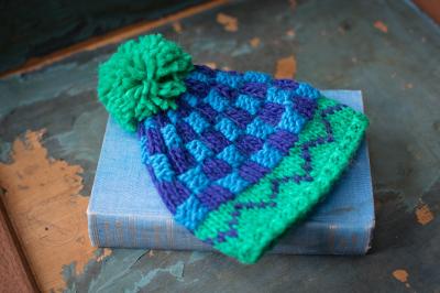 Blue Bobble Hat