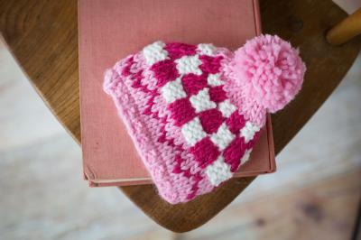 Pink Bobble Hat