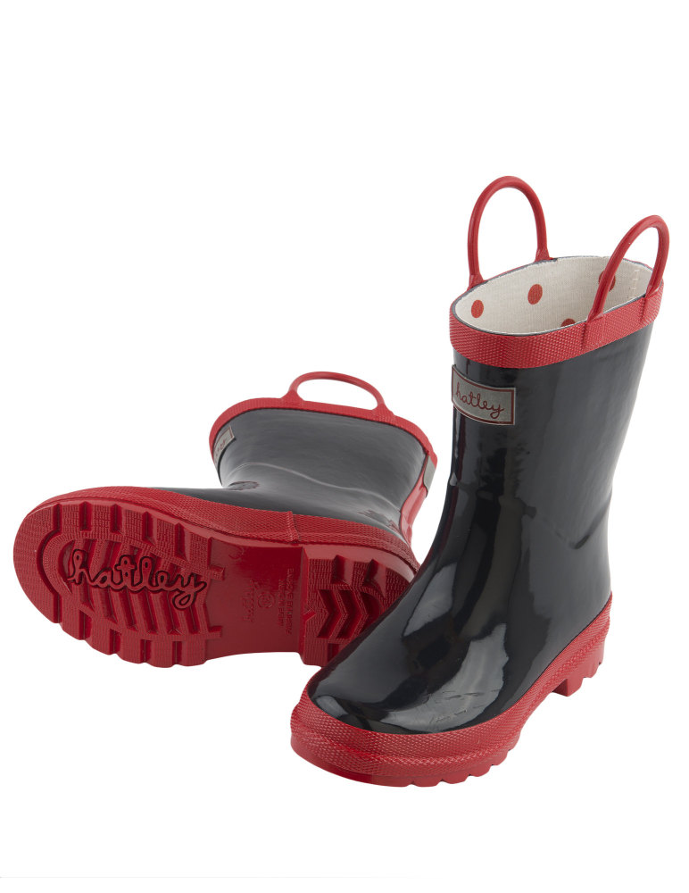 Navy & Red Wellies