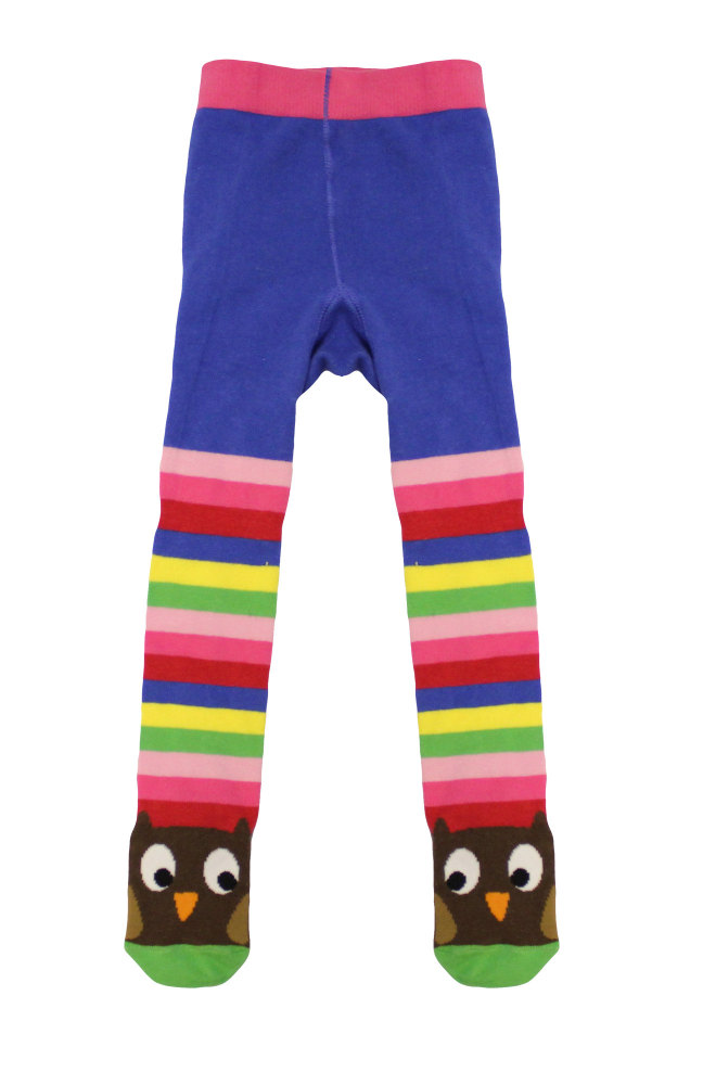 Multistripe owl tights