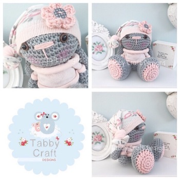 Beanie Bunny in Jumper - Grey and Pink