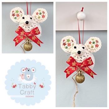 Small Hanging Star Mouse - Ivory, Gold and Green