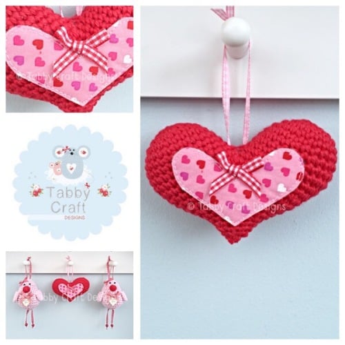 Small Hanging Valentines Heart - Red 