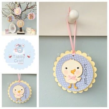 Easter Chick Dangly - Blue and Lemon
