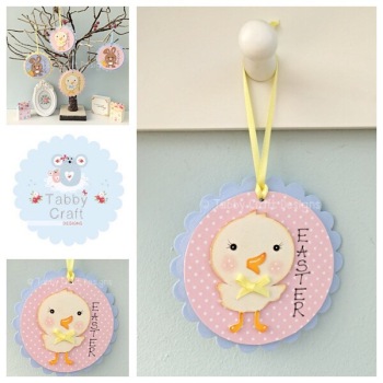 Easter Chick Dangly - Pink and Blue