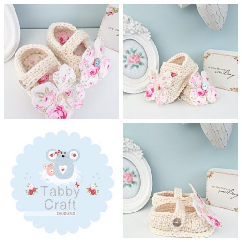 Flower Mary Jane Baby Shoes - Ivory 