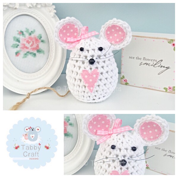 Small Polka Dot Mouse - White and Pink