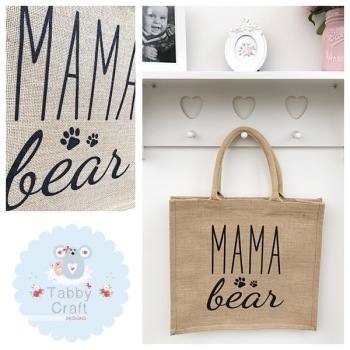 Mama Shopping Bag - Mama Bear - Natural Jute