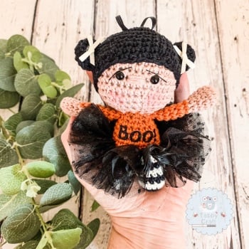 Hanging Halloween Girl with Tutu and Boo Jumper! 