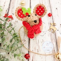 Pre-Order Christmas Scarf Mouse - Beige and Red