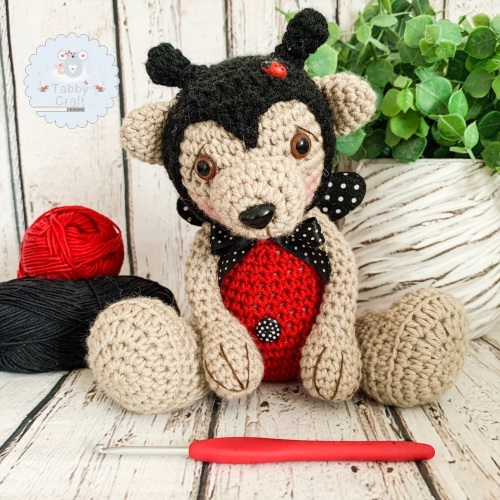 Large Ladybird Teddy Bear - Brown, Black and Red