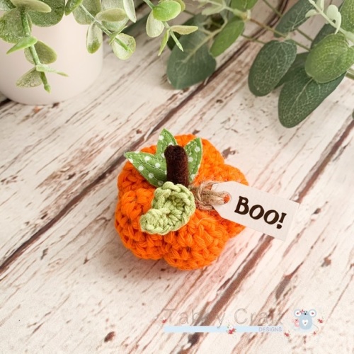 Mini Halloween Boo Pumpkin  - Orange