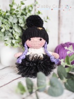.Halloween Girl with Spider Woolly Hat, Tutu and Boo Jumper  - Black and Purple 