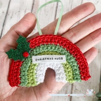 Pre-Order Hanging Mini Rainbow Decoration with Sentiment - Red, Green and White