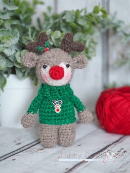 Christmas Reindeer with Rudolph Jumper - Green