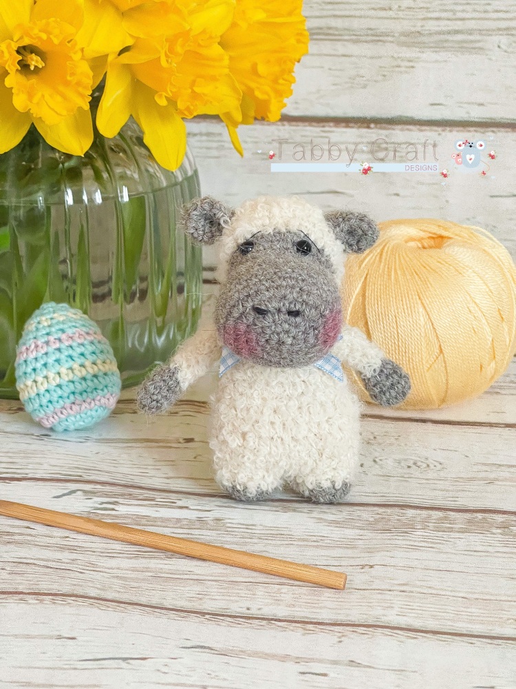 Little Fluffy Lamb  - Ivory and Grey