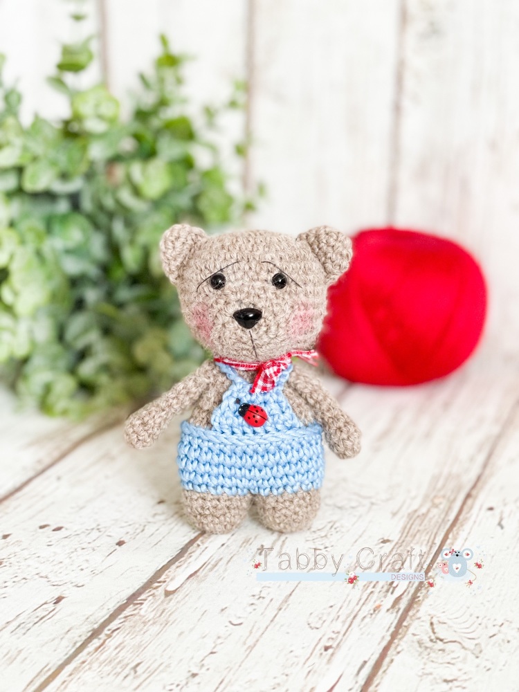  Little Bear with Ladybird Dungarees - Blue, Red and Brown