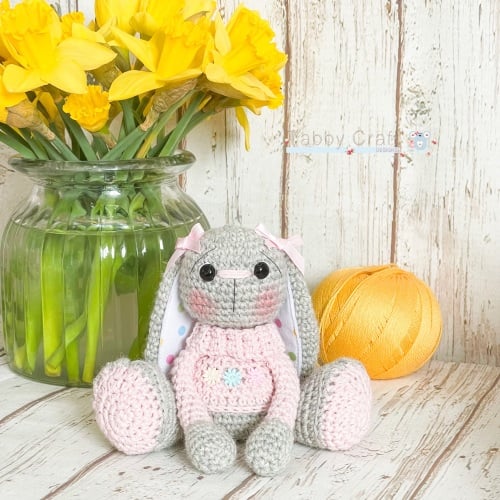 Bunny with Flower Jumper and Headband -  Pink