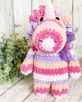 Plushie Unicorn with Bow    - Pink and Lilac