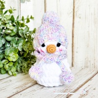 Small Snowman with a Woolly Hat - Pastel