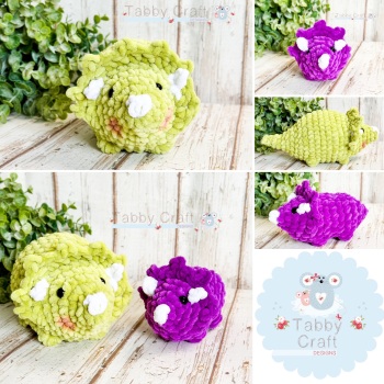 Plush Triceratops - Green and Purple