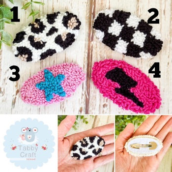 Punch Needle Hair Clips