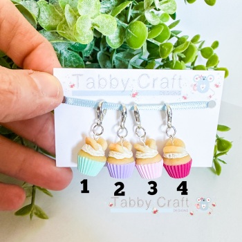 Miniature Polymer Clay Assorted Single Fairy Cake Charms/Stitch Markers