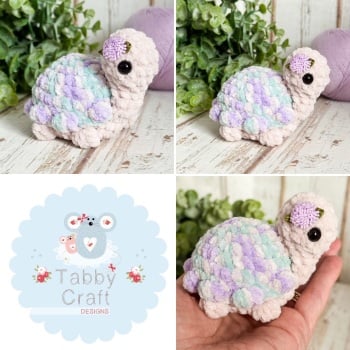 Mini Plush Tortoise  - Lilac and Green