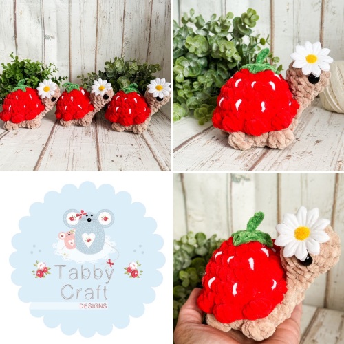 Plush Strawberry Tortoise  - Red