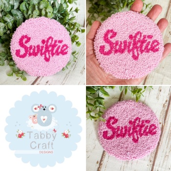 Punch Needle Swiftie Mug Rug  - Pink
