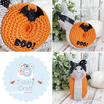 Halloween Snail   -  Grey and Orange