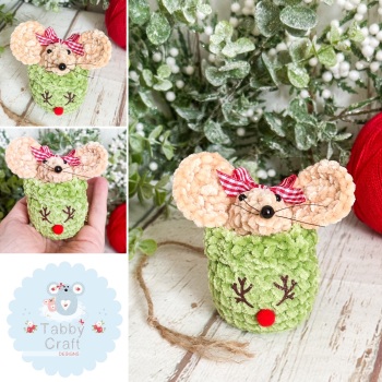 *** Made to Order*** Small Christmas Rudolf Jumper Mouse - Green