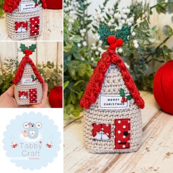 Merry Christmas Holly Cottage - Red