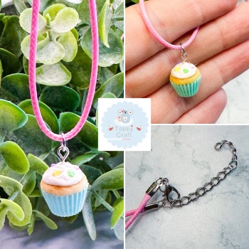 Miniature Polymer Clay Sprinkle and Frosting CupCake Earrings - Aqua