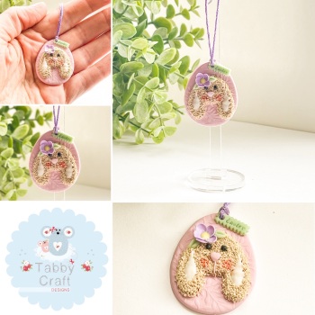 One of a Kind Spring Bunny Hanging Decoration - Beige