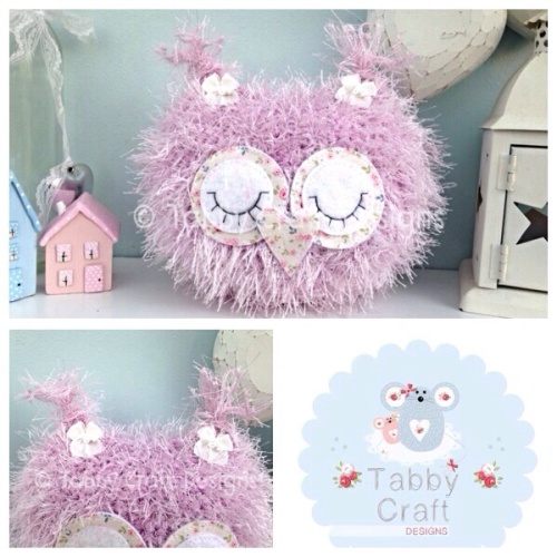 Fluffy Sleeping Baby Owlet - Pinky Lilac