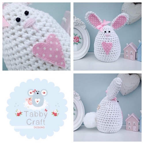 Large Polka Dot Bunny - White and Pink