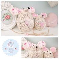 Floral Mouse  Set - Ivory and Pink
